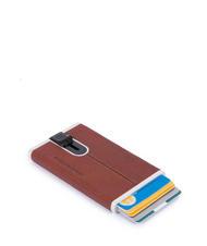 PIQUADRO  BLACK SQUARE Portacard metallico rivestito in pelle CUOIO - Portafogli Uomo - 2