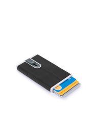 PIQUADRO  BLACK SQUARE Portacard metallico rivestito in pelle Nero - Portafogli Uomo - 2