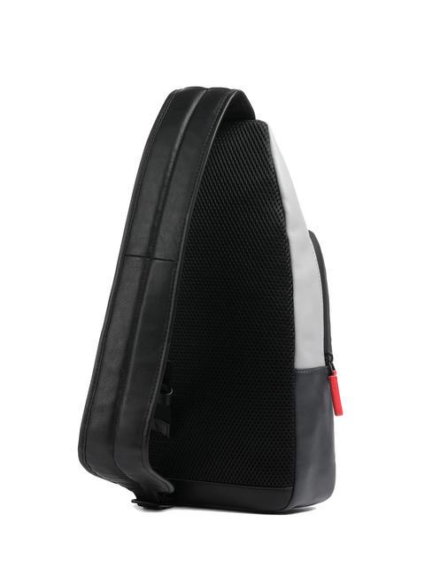 URBAN Borsello monospalla in pelle grigio/nero - Zaini da lavoro porta PC