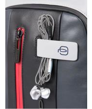 PIQUADRO URBAN Borsello monospalla in pelle grigio/nero - Zaini da lavoro porta PC - 3