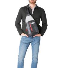 PIQUADRO URBAN Borsello monospalla in pelle grigio/nero - Zaini da lavoro porta PC - 5