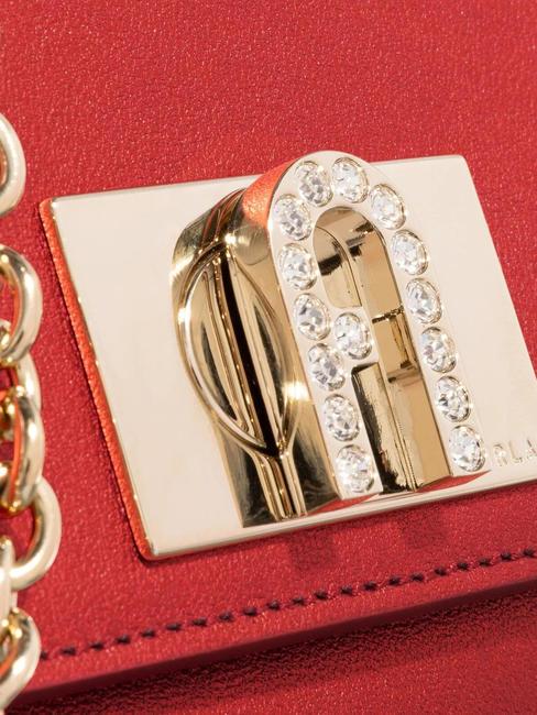 1927 Borsa mini in pelle metallizzata rosso veneziano - Borse Donna