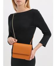 COCCINELLE ANNE Borsa mini con flap in pelle martellata paprika - Borse Donna - 4