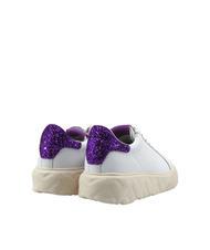 LOVE MOSCHINO HEART 45 Sneakers in pelle bianco/iris - Scarpe Donna - 4