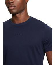 GUESS PIMA T-shirt in cotone logo ricamato smartblue - T-shirt Uomo - 3
