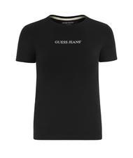 GUESS JEANS SLIM LOGO T-shirt stretch slim fit jetbla - T-shirt e Top Donna - 5