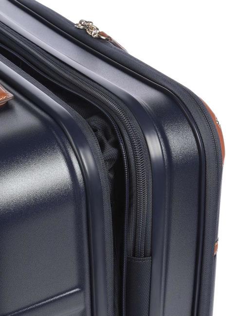 BELLAGIO Trolley cabina espandibile con porta pc e usb blu/cuoio - Bagagli a mano