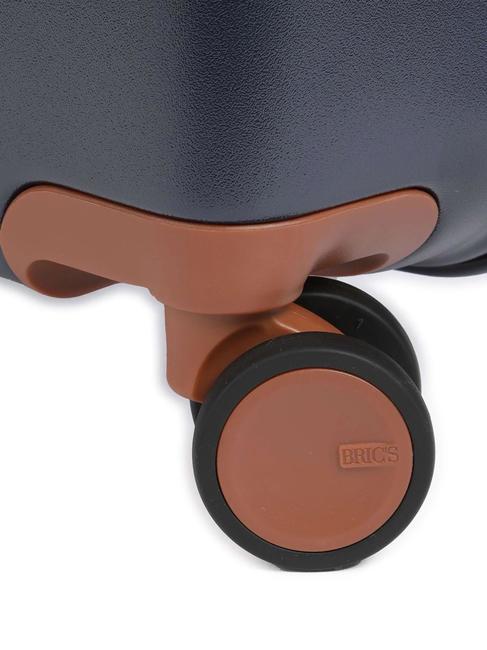 BELLAGIO Trolley cabina espandibile con porta pc e usb blu/cuoio - Bagagli a mano