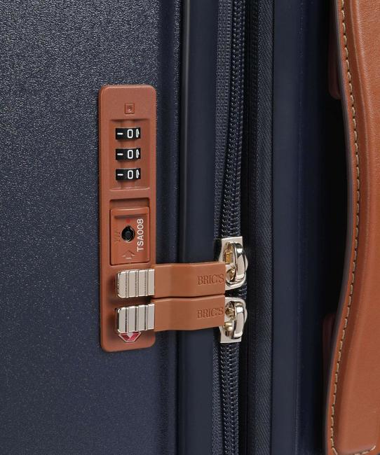 BELLAGIO Trolley medio-grande espandibile blu/cuoio - Trolley Rigidi