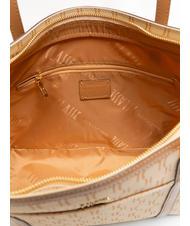 ALVIERO MARTINI PRIMA CLASSE MONOGRAM Shopping Bag stampa logo crema - Borse Donna - 4