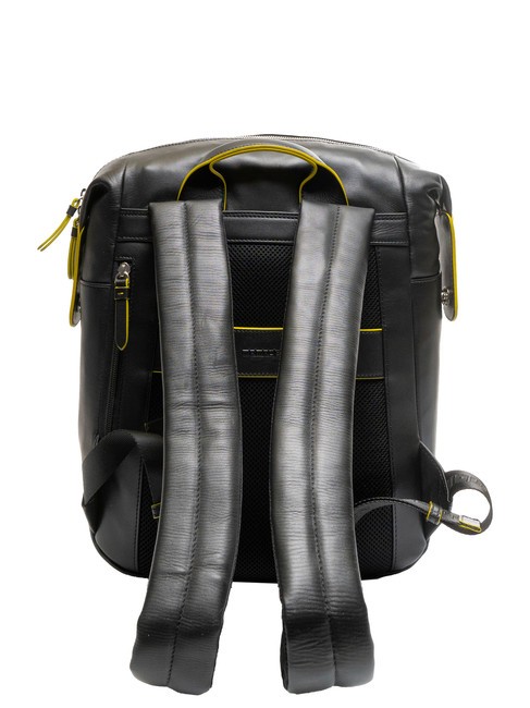 BICOLOR Zaino in pelle porta pc 13" black/yellow - Zaini da lavoro porta PC