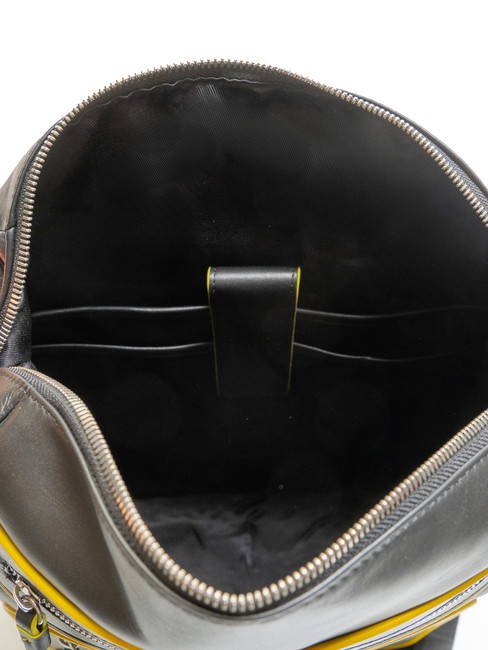 BICOLOR Zaino in pelle porta pc 13" black/yellow - Zaini da lavoro porta PC