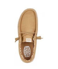 HEY DUDE WALLY CANVAS M Mocassini easy-on in tela tan - Scarpe Uomo - 5
