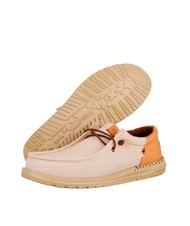 HEY DUDE WALLY FUNK NYLON CRAFT Mocassini in tessuto chambray tobacco brown - Scarpe Uomo - 6