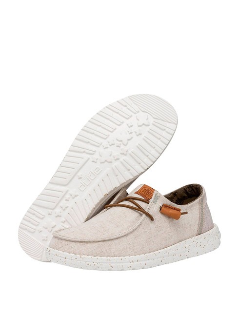 WENDY WASHED CANVAS Scarpa easy-on in tela cream - Scarpe Donna