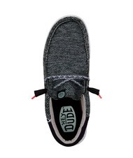 HEY DUDE WALLY FUNK OPEN MESH Mocassini easy-on in tessuto mesh black/white - Scarpe Uomo - 5