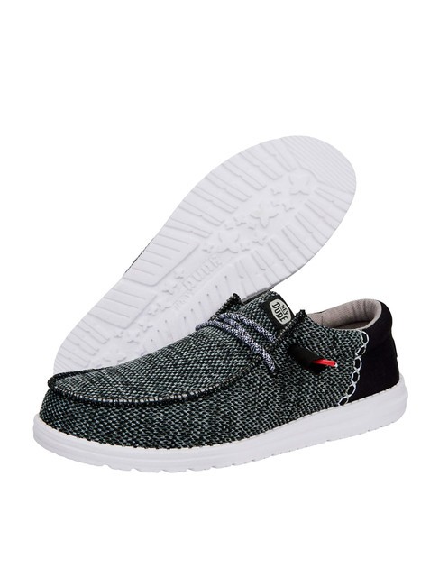 WALLY FUNK OPEN MESH Mocassini easy-on in tessuto mesh black/white - Scarpe Uomo