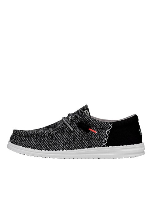 WALLY FUNK OPEN MESH Mocassini easy-on in tessuto mesh black/white - Scarpe Uomo