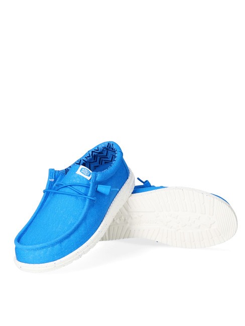WALLY CANVAS M Mocassini easy-on in tela blue - Scarpe Uomo