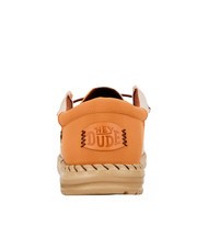 HEY DUDE WALLY FUNK NYLON CRAFT Mocassini in tessuto chambray tobacco brown - Scarpe Uomo - 4