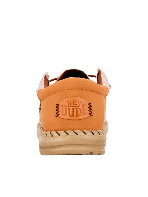 WALLY FUNK NYLON CRAFT Mocassini in tessuto chambray tobacco brown - Scarpe Uomo