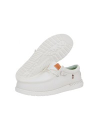 HEY DUDE WALLY FUNK NYLON CRAFT Mocassini in tessuto chambray stone white - Scarpe Uomo - 6