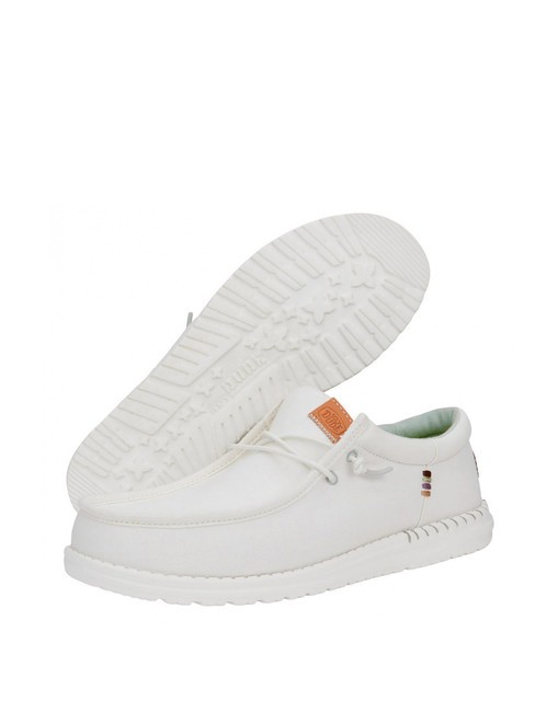 WALLY FUNK NYLON CRAFT Mocassini in tessuto chambray stone white - Scarpe Uomo