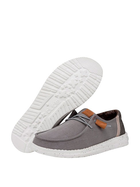WENDY WASHED CANVAS Scarpa easy-on in tela grey - Scarpe Donna