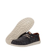 HEY DUDE WALLY JERSEY Scarpa easy-on in tessuto melange charcoal - Scarpe Uomo - 6