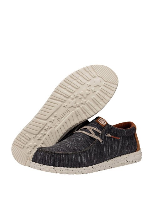 WALLY JERSEY Scarpa easy-on in tessuto melange charcoal - Scarpe Uomo