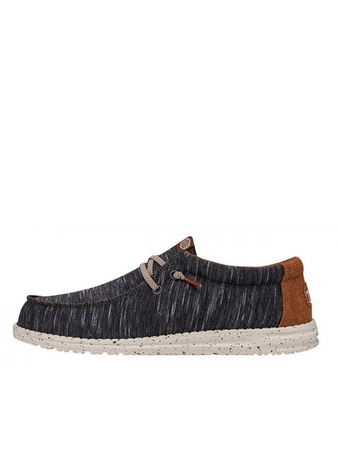 WALLY JERSEY Scarpa easy-on in tessuto melange charcoal - Scarpe Uomo