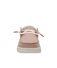 HEY DUDE WENDY RISE Scarpa mocassino easy-on in misto lino chambray rose - Scarpe Donna - 3