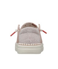 HEY DUDE WENDY RISE Scarpa mocassino easy-on in misto lino chambray rose - Scarpe Donna - 4