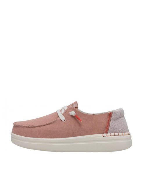 WENDY RISE Scarpa mocassino easy-on in misto lino chambray rose - Scarpe Donna
