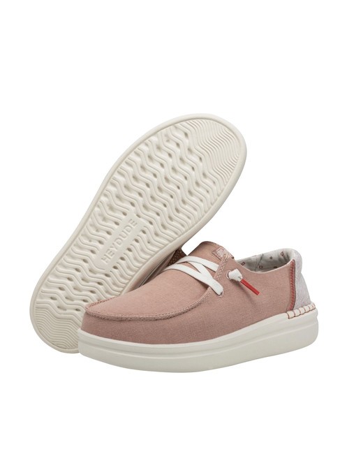 WENDY RISE Scarpa mocassino easy-on in misto lino chambray rose - Scarpe Donna