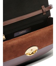 FURLA SFERA Borsa in pelle con flap a tracolla cioccolato - Borse Donna - 5