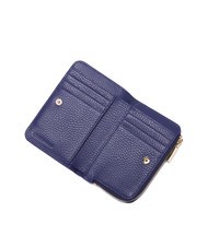COCCINELLE METALLIC SOFT Small wallet in textured leather royal blue - Portafogli Donna - 2