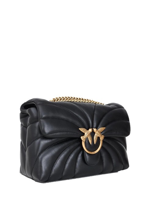 LOVE PUFF CLASSIC Borsa in nappa a tracolla nero-antique gold - Borse Donna