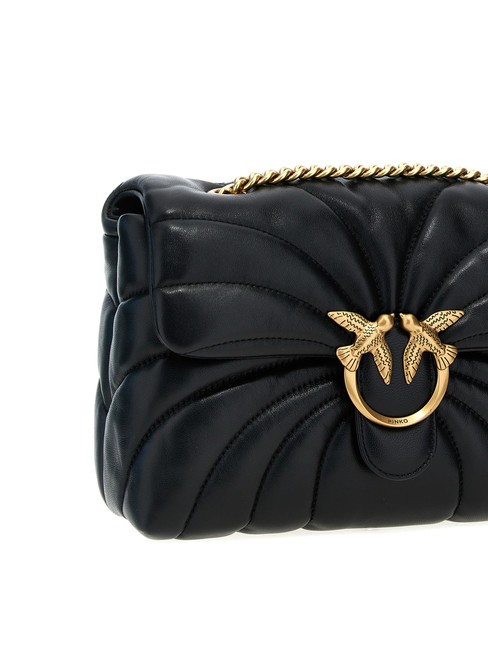 LOVE PUFF CLASSIC Borsa in nappa a tracolla nero-antique gold - Borse Donna