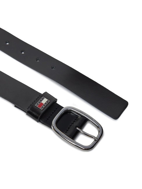 TOMMY JEANS OVAL  Cintura accorciabile in pelle black - Cinture