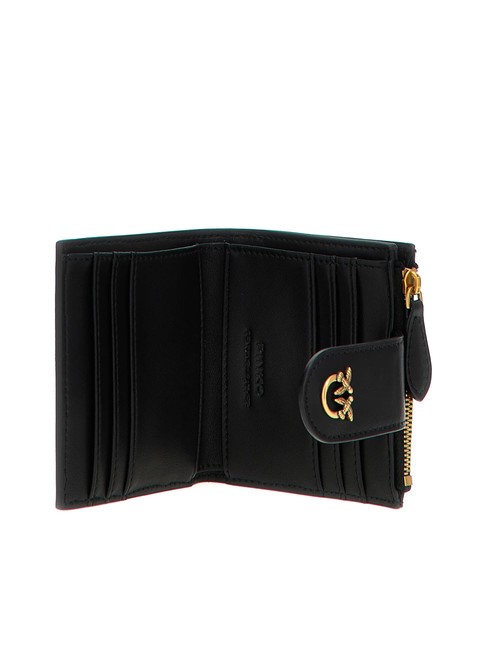 MULTI PURPOSE Portafoglio compatto in pelle nero-antique gold - Portafogli Donna