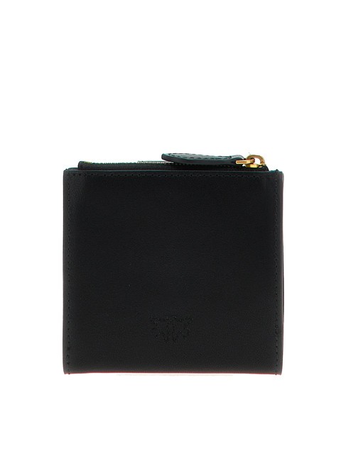 MULTI PURPOSE Portafoglio compatto in pelle nero-antique gold - Portafogli Donna