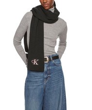 CALVIN KLEIN CK JEANS MONOGRAM EMBRO Sciarpa in poliestere riciclato black/dusty rose - Sciarpe - 3