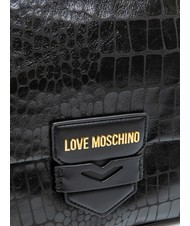 LOVE MOSCHINO CROCO Borsa a spalla Nero - Borse Donna - 4