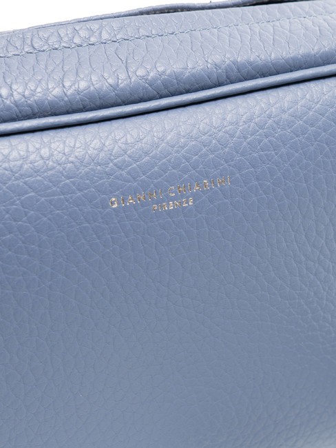 LOGO PRINT Borsa camera case pelle martellata ming blue - Borse Donna