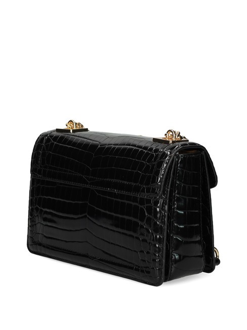CHAIN CROCO Borsa a spalla stampata Nero - Borse Donna
