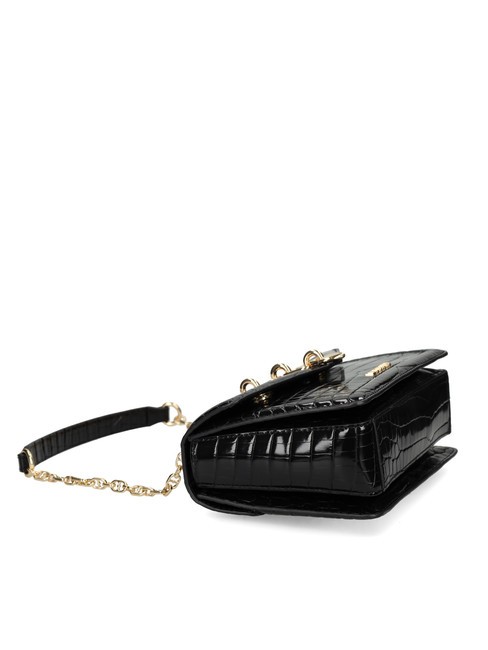 CHAIN CROCO Borsa a spalla stampata Nero - Borse Donna