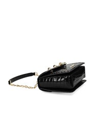 LOVE MOSCHINO CHAIN CROCO Borsa a spalla stampata Nero - Borse Donna - 5