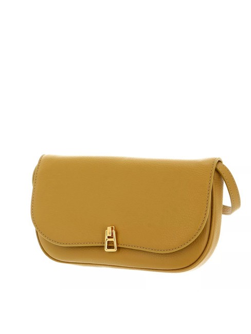 MAGIE Borsa mini pelle martellata citronella - Borse Donna