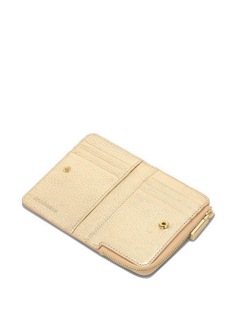 METALLIC SOFT Leather card holder golden - Portafogli Donna